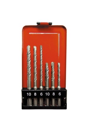 Набор буров по бетону, 6-8-10 х 110.6-8-10 х 160 мм, 6 шт, в пластиковой коробке, SDS Plus Matrix