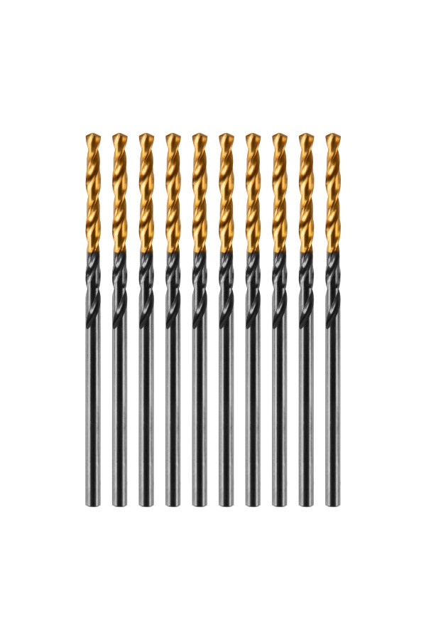 Сверло по металлу, 2 мм, HSS-Tin, Golden Tip, 10 шт. Denzel