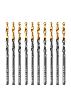 Сверло по металлу, 3,8 мм, HSS-Tin, Golden Tip, 10 шт. Denzel