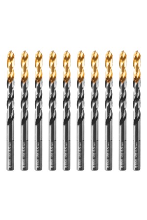 Сверло по металлу, 6,5 мм, HSS-Tin, Golden Tip, 10 шт. Denzel