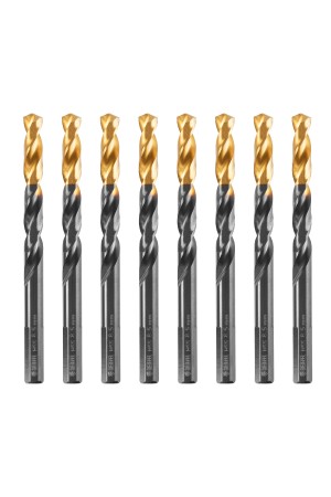Сверло по металлу, 8,5 мм, HSS-Tin, Golden Tip, 8 шт. Denzel