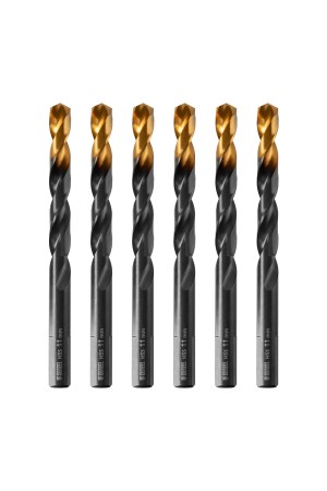 Сверло по металлу, 11 мм, HSS-Tin, Golden Tip, 6 шт. Denzel