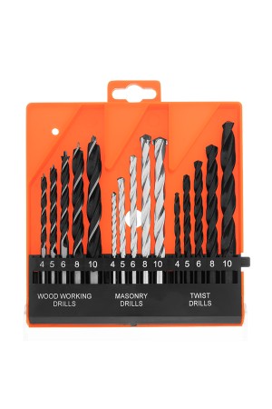 Набор сверл по бетону, металлу, дереву 4-5-6-8-10 мм, 15 шт, пластиковый бокс, цилиндрический хвостовик Sparta