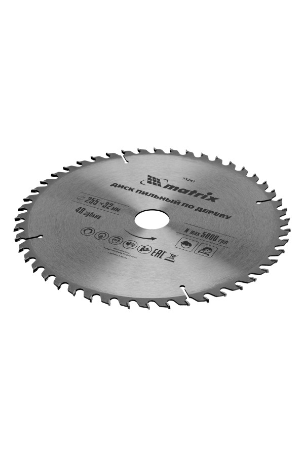 Пильный диск по дереву, 255 х 32 мм, 48 зубьев, кольцо 30/32 Matrix Professional
