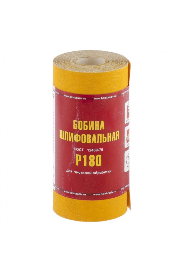 Шкурка на бумажной основе, LP41C, зернистость 6Н(P 180) мини-рулон 100 мм х 5 м, 