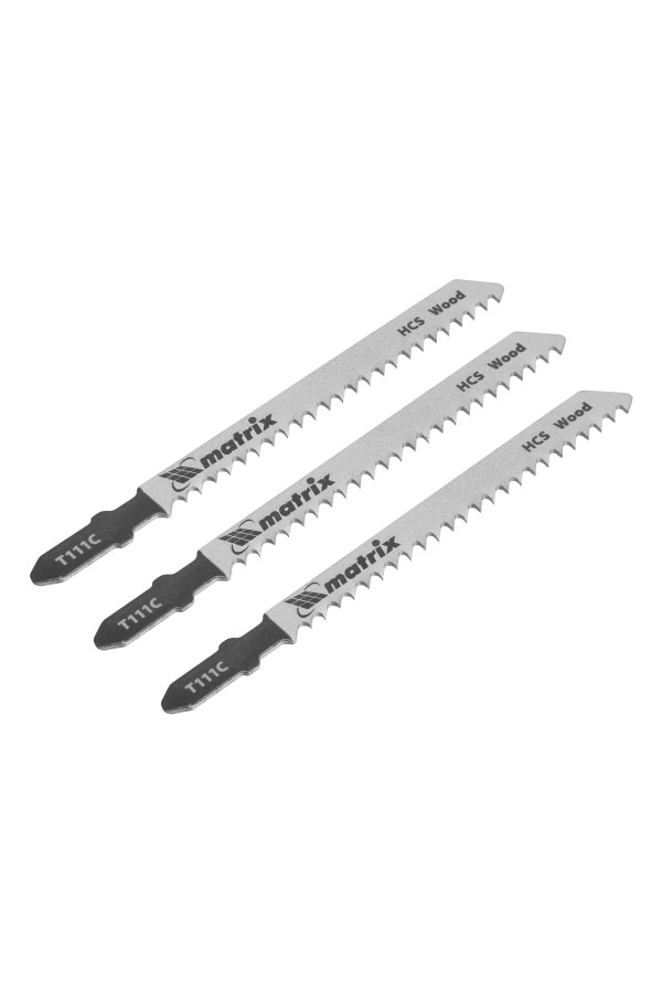 Полотна для электролобзика по дереву, 3 шт, T111C, 75 х 3 мм, HCS Matrix Professional