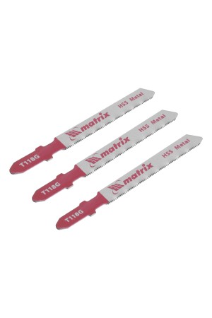 Полотна для электролобзика по металлу, 3 шт, T118G, 50 х 0.8 мм, HSS Matrix Professional