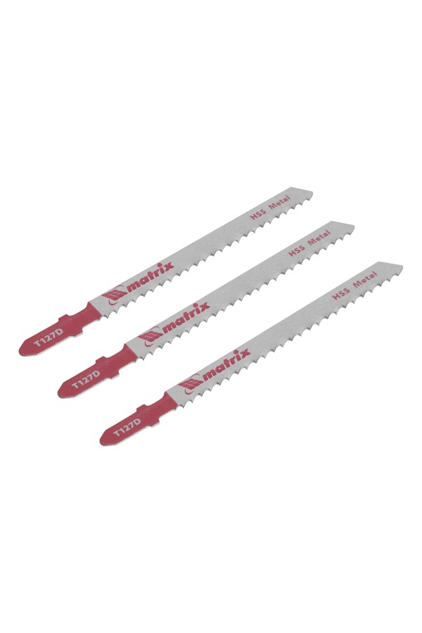 Полотна для электролобзика по металлу, 3 шт, T127D, 75 х 3 мм, HSS Matrix Professional