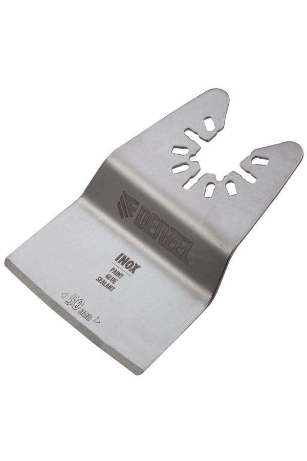 Насадка для МФИ шабер полукруг, Inox, для снятия краски и др., ширина 50 мм, длина общая 74 мм, ступенчатый Denzel