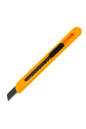 Нож, 9 мм, сменное лезвие, SK4, корпус из ABS пластика, нажимной фиксатор// Denzel