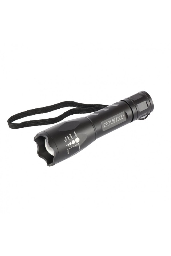 Фонарь, 3 W CREE Led 3 W, зум, 3 режима 100 %-50 %-строб, ремешок, 160 Лм, 200 м, 3 х ААА Stern