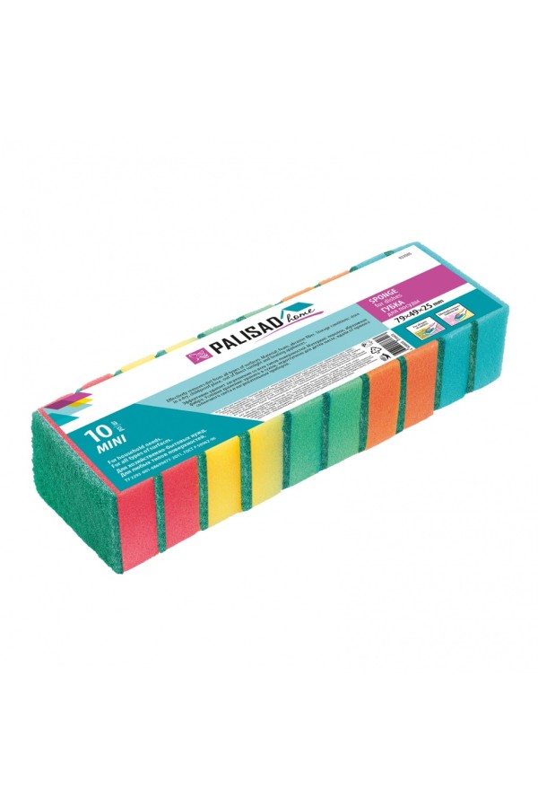 Губки для посуды Mini, 79 x 49 x 25 мм, 10 шт., Home Palisad