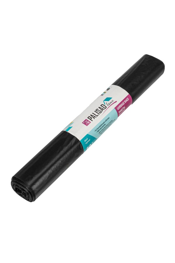 Пакеты для мусора 120 л x 10 шт., ПВД прочные черные, длинный ролик, Home Palisad