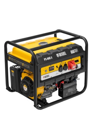 Генератор бензиновый PS 80 E-3, 6.6 кВт, 400 В, 25 л, электростартер Denzel