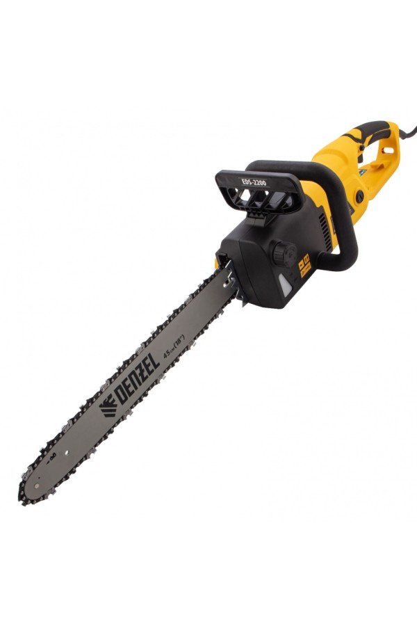 Пила цепная электрическая EDS-2200, 2.2 кВт,продольная, шина 45 см, шаг 3/8, паз 1.3 мм, 62 звена Denzel