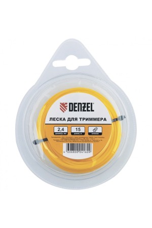 Леска для триммера квадратная, 4 мм х 10 м, блистер Denzel