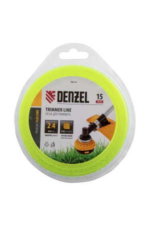 Леска для триммера зубчатый квадрат, 2,4мм х 15м, FLEX CORD, DENZEL