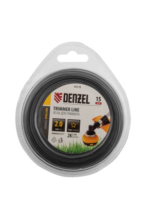 Леска для триммера двухкомпонентная звезда, 2,0мм х 15м,  FLEX CORD, DENZEL
