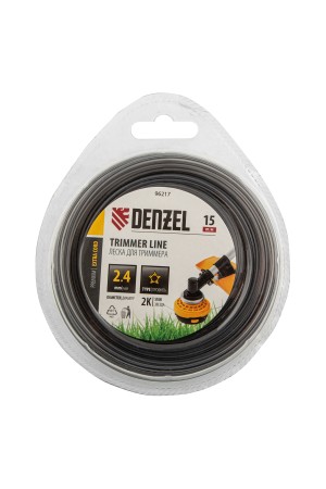 Леска для триммера двухкомпонентная звезда, 2,4мм х 15м, блистер EXTRA CORD, Denzel