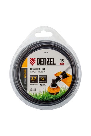 Леска для триммера двухкомпонентная звезда, 2,7мм х 15м, блистер EXTRA CORD// Denzel