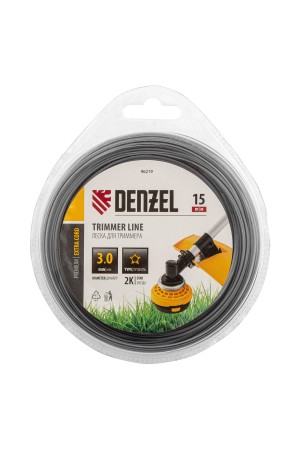 Леска для триммера двухкомпонентная звезда, 3,0мм х 15м, блистер EXTRA CORD, Denzel