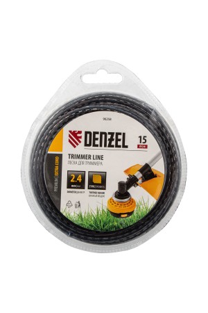Леска для триммера двухкомпонентная зубчатый квадрат, 2,4мм х 15м, блистер EXTRA CORD, Denzel
