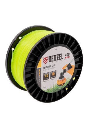 Леска для триммера круглая, 1,6мм х 408м, на DIN катушке FLEX CORD, Denzel