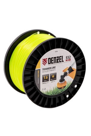 Леска для триммера звезда, 1,6мм х 552м, на DIN катушке FLEX CORD,  Denzel