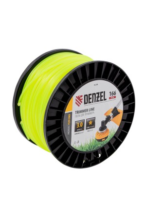 Леска для триммера звезда, 3,0мм х 166м, на DIN катушке FLEX CORD// Denzel