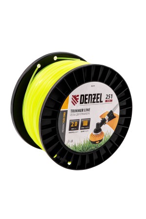 Леска для триммера квадрат, 2,0мм х 251м, на DIN катушке FLEX CORD// Denzel