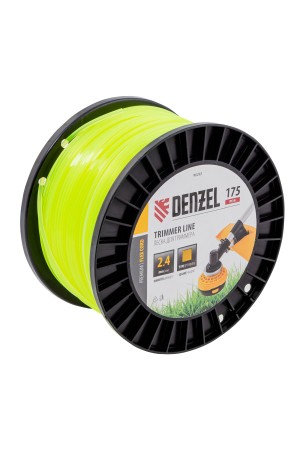Леска для триммера квадрат, 2,4мм х 175м, на DIN катушке FLEX CORD// Denzel