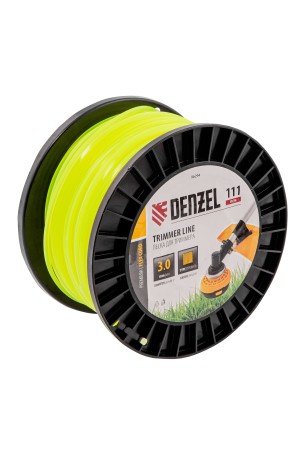 Леска для триммера квадрат, 3,0мм х 111м, на DIN катушке FLEX CORD// Denzel
