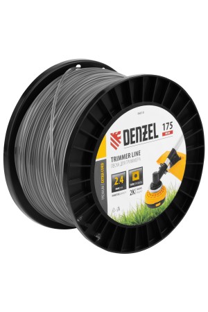 Леска для триммера двухкомпонентная квадрат, 2,4мм х 175м, на DIN катушке EXTRA CORD// Denzel