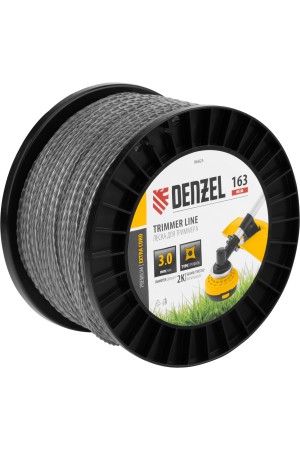 Леска для триммера двухкомпонентная витой квадрат, 3,0мм х 163м, на DIN катушке EXTRA CORD// Denzel