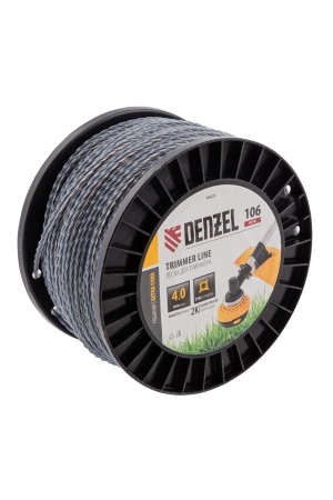 Леска для триммера двухкомпонентная витой квадрат, 4,0мм х 106м, на DIN катушке EXTRA CORD// Denzel