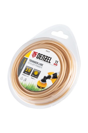 Леска для триммера армированная алюминием круглая, 2,0мм х 15м, блистер ALUFLEX// Denzel