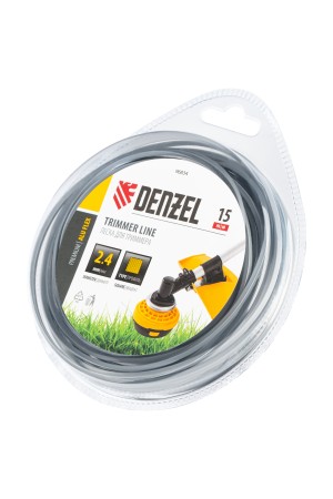 Леска для триммера армированная алюминием квадратная, 2,4мм х 15м, блистер ALUFLEX// Denzel