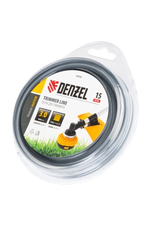 Леска для триммера армированная алюминием квадратная, 3,0мм х 15м, блистер ALUFLEX// Denzel