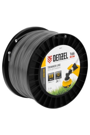 Леска для триммера двухкомпонентная звезда, 3,0мм х 166м, на DIN катушке EXTRA CORD// Denzel