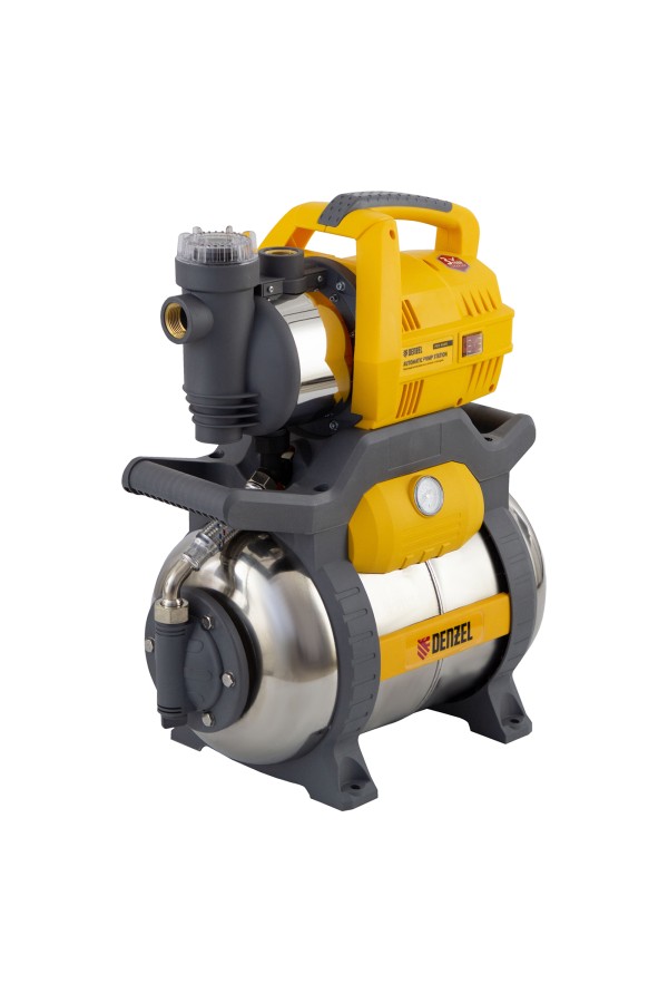 Насосная станция PSХ950X, Х-Pro, 950 Вт, 3300 л/ч, ресивер 24 л, подъем 38 м, нержавейка Denzel
