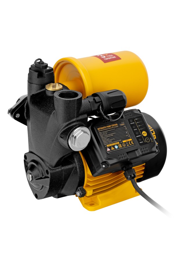 Насосная станция PS500C, 500 Вт, напор 35 м, 2200 л/ч, ресивер 2 л, блок управления Denzel