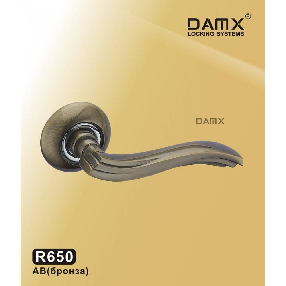 Ручка на круглой накладке R650 DAMX Цвет: AB - Бронза