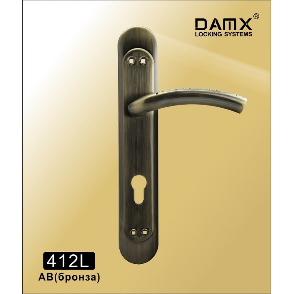 Ручка на планке DAMX 412L Цвет: AB - Бронза