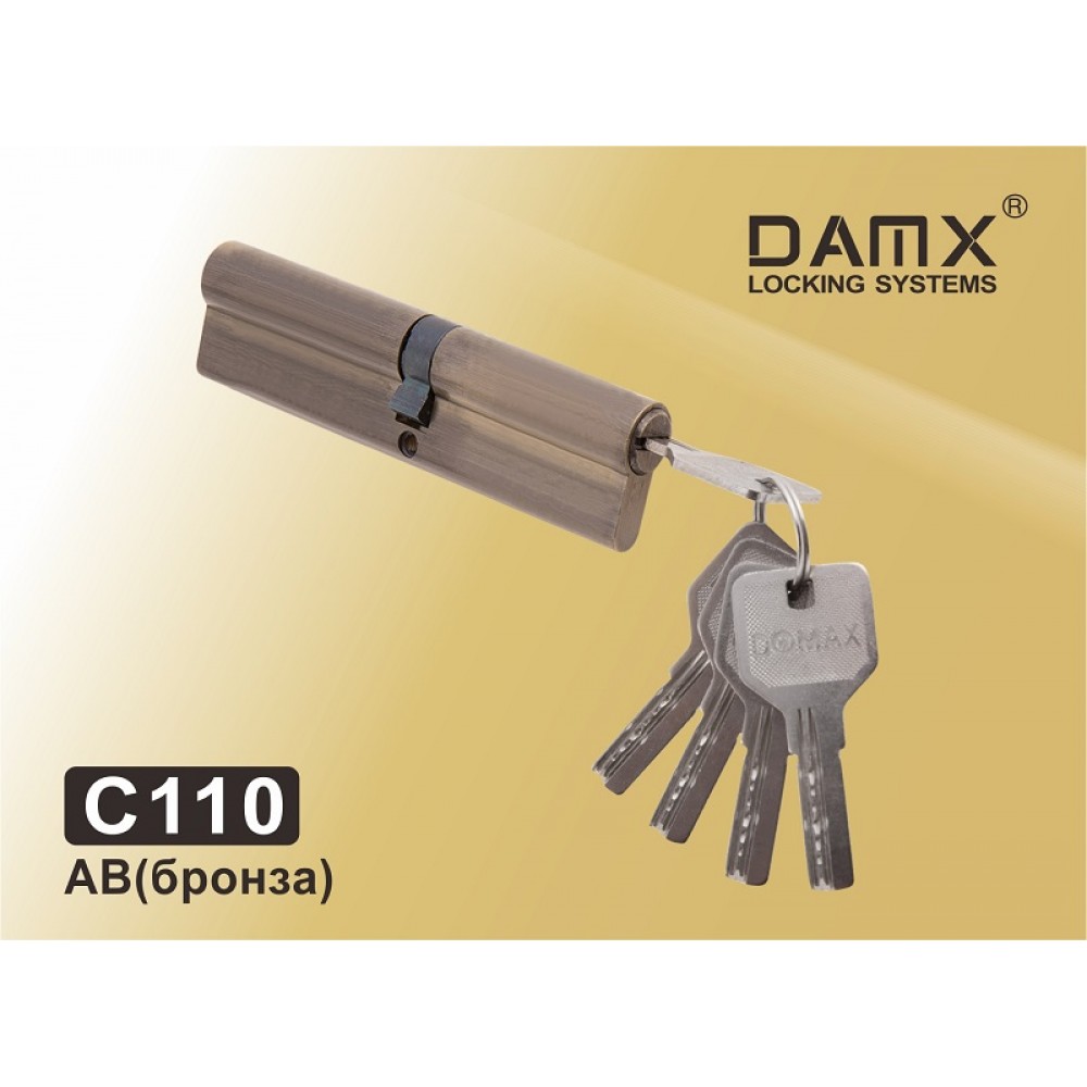 Цилиндровый механизм DAMX Перфорированный ключ-ключ C110 Бронза (AB)