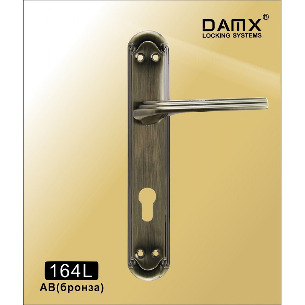 Ручка на планке DAMX 164L Цвет: AB - Бронза