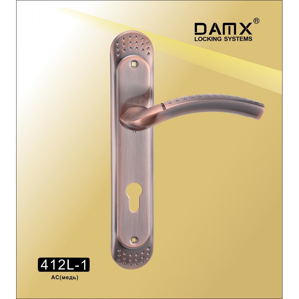 Ручка на планке DAMX 412L-1 Цвет: AC - Медь