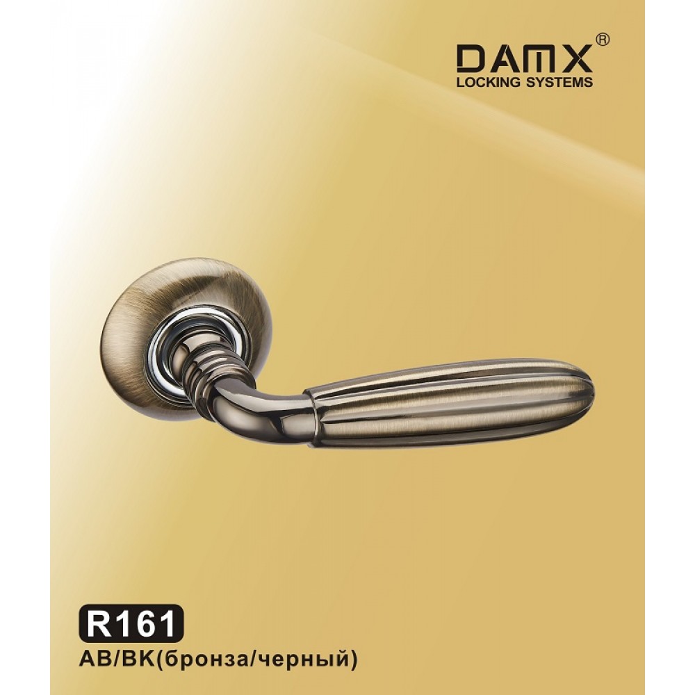 Ручка на круглой накладке R161 DAMX Цвет: AB/BK - Бронза / Черный