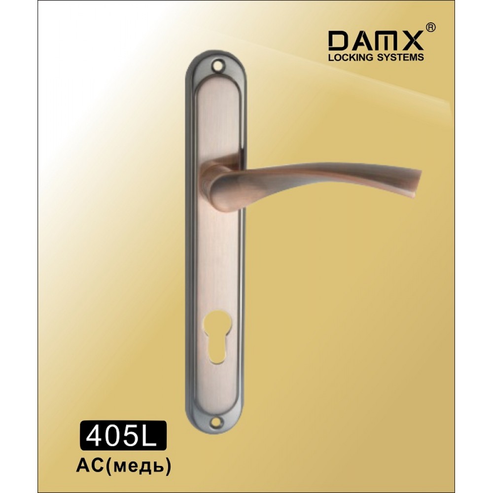 Ручка на планке DAMX 405L Цвет: AC - Медь