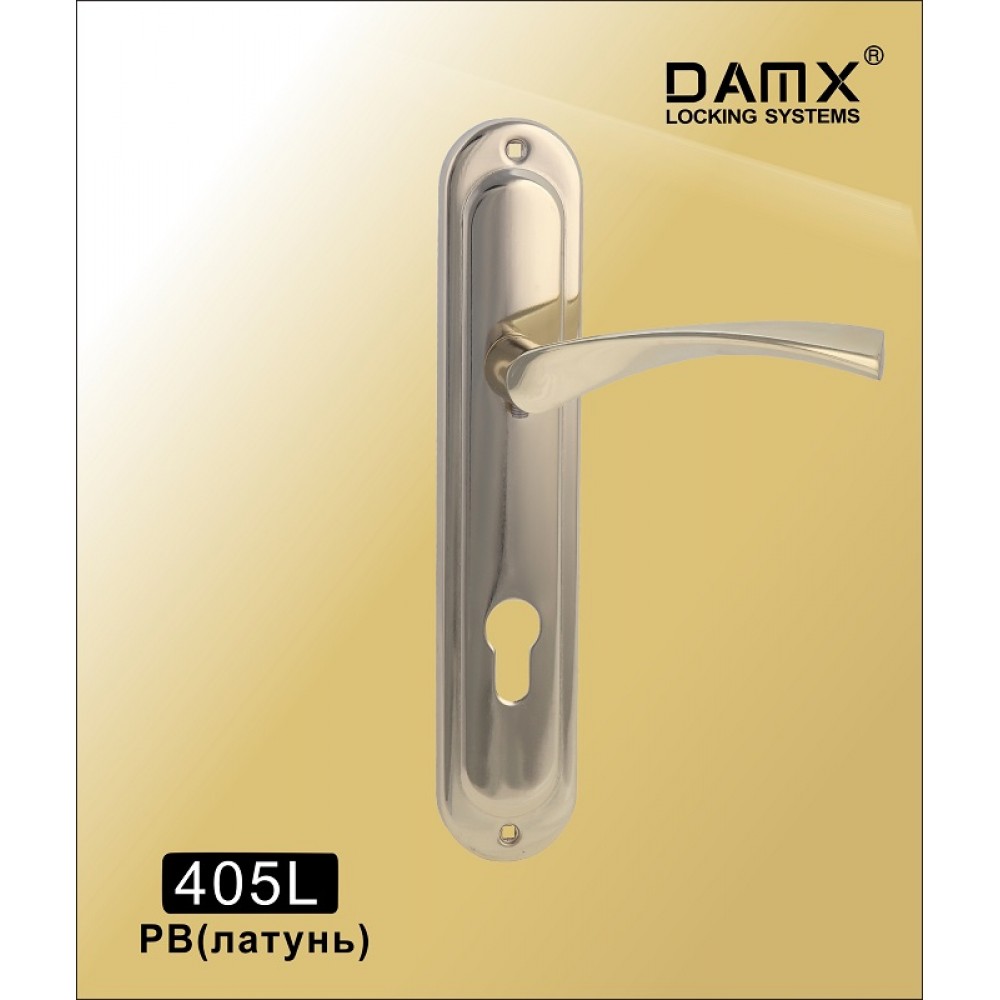 Ручка на планке DAMX 405L Цвет: PB - Полированная латунь