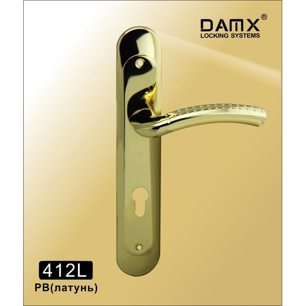 Ручка на планке DAMX 412L Цвет: PB - Полированная латунь